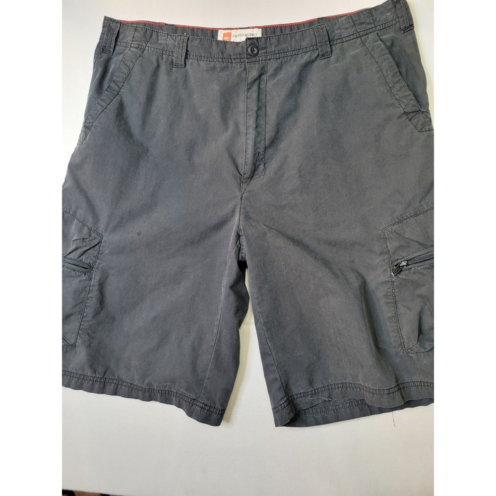 Mossimo Supply Co Mens Cargo Shorts Gray Size 40 Zipper Pockets 2522